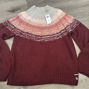 Abercrombie & Fitch Burgundy and Pink Turtleneck Sweater